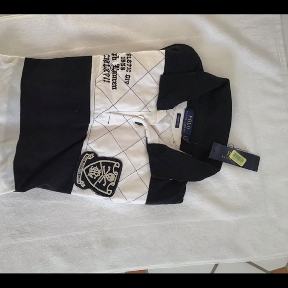 Ralph Lauren NEW Black/white polo with classic RL embellishments, Large, NWT - Picture 7 of 11